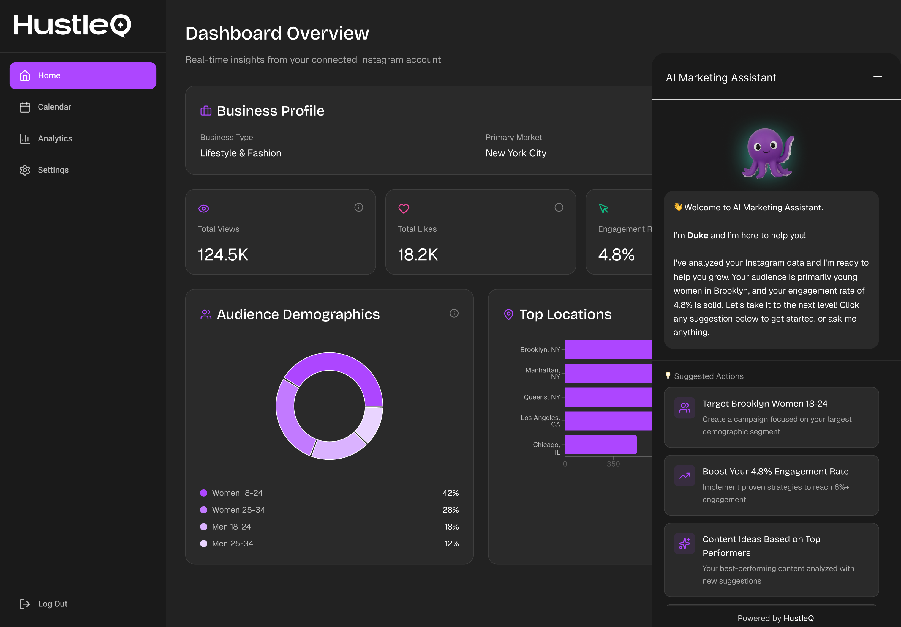Data points on top of landscape
